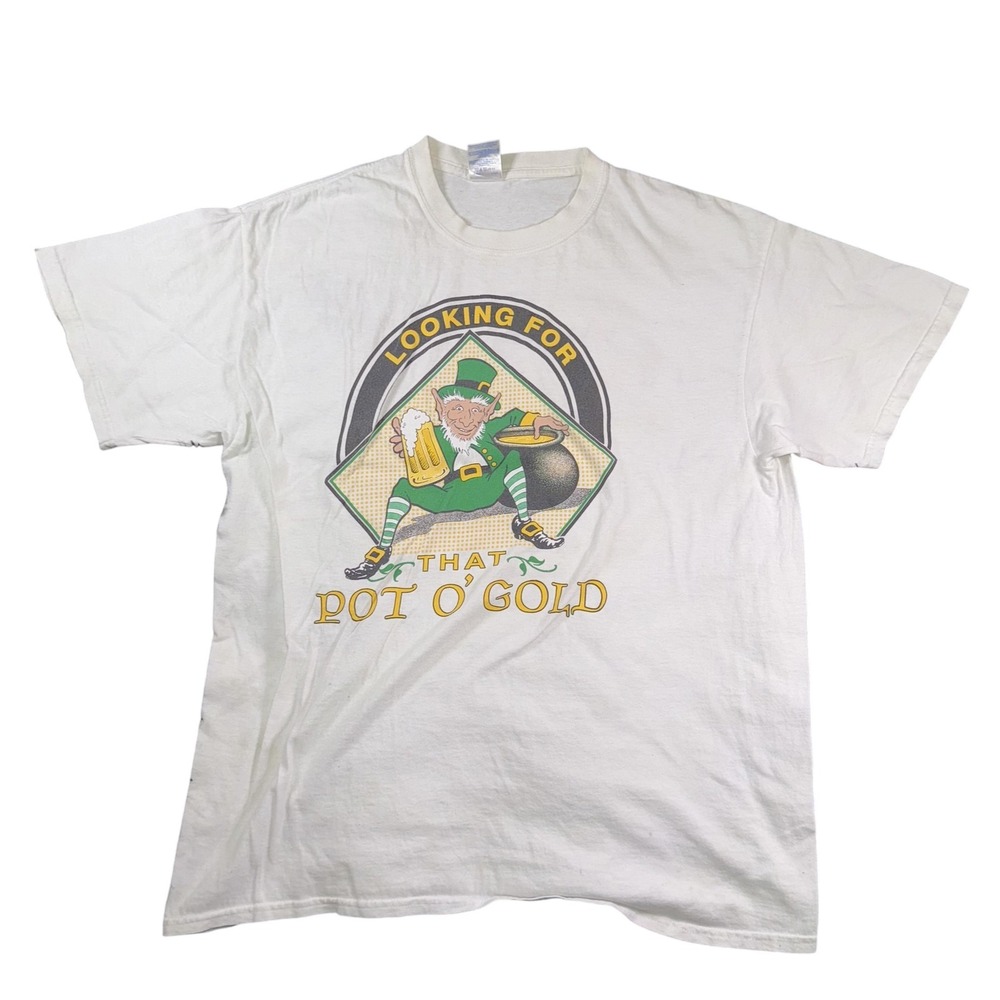 Looking For That Pot O' Gold Shirt Mens Large St Patricks Day Leprechaun Beer